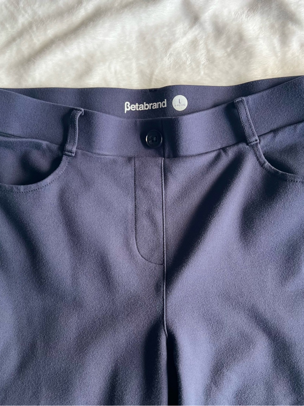 Betabrand Women’s Navy Stretch Dress Pants